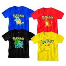 Camisa Infantil Pokémon Desenhos 100% Algodão Fantasia