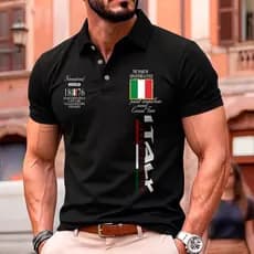 Camisa Polo Masculina Italy 1876 Malha Piquet de Algodão Premium Luxo