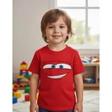 Camiseta Infantil Relâmpago Carros Desenho Fantasia Malha Algodão 30.1