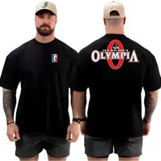 Camisa Oversized Olympia Academia Musculação Streetwear Algodão Penteado 30.1