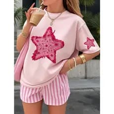 Camiseta Infantil Estrela Desenho Fantasia Malha Algodão 30.1 Criança Teen