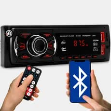Som Carro Aparelho Radio Automotivo Bluetooth mp3 player universal carrega celular Controle USB