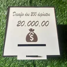 Cofre Desafio Vários Depósitos em MDF Estímulo à Economia e Diversão Para Toda Família