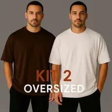 Kit 2 Camiseta Lisas Oversized Masculina Streetwear