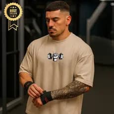 Camiseta Oversized Masculina Streetwear Mão Peso Academia Malha Macia Respirável SM