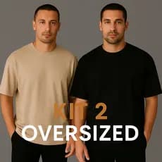 Kit 2 Camiseta Lisas Oversized Masculina Streetwear