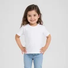 Camiseta Feminina Branca Escolar Básica Infantil Lisa 100% Algodão