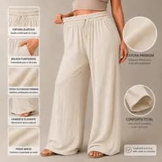 Calça Feminina Comfy Premium Tecido Grosso Macio Cintura Elástica Confortável Elegante