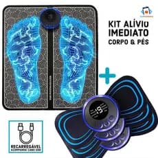 Kit Mini Massageador Elétrico Portátil Recarregável Alívio Dor Muscular Adesivo Massagem Corpo Ombro E massageador de pé
