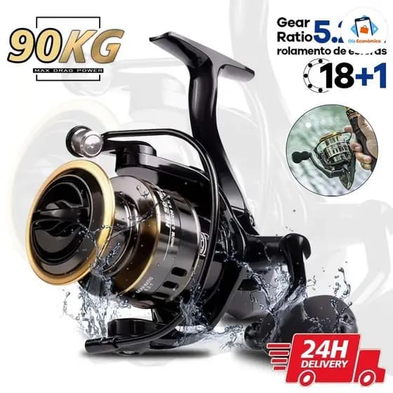 Carretilha Moinho de Pesca HE 1000-7000 Metal EVA 10kg Máximo Água Salada Oceano Carretel Metálico