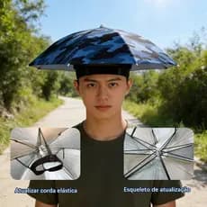 Guarda-chuva de cabeça de chapéu de sol à prova d'água Uniwity de 65 cm com função de proteção ultravioleta, adequado pa