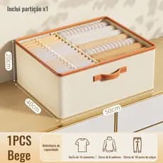 Grande Organizador De Guarda Roupa Dobrável multifuncional rígida P/Roupas E Calças C/2 divisórias