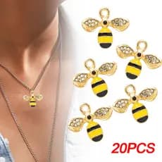 20 Pçs Mini Abelha Encantos Para Brincos Pulseira Colares Pingentes Jóias Fazendo Acessórios
