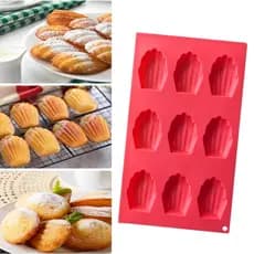Novo Mini Grau Alimentício Madeleine Silicone Bolo Biscoito Molde Escudo Assadeira Cozinha Bakeware Acessórios