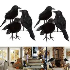 Simulação Corvo Preto Halloween Adereços Falso Pássaro Fantasma Festival Decoração De Brinquedos Assustadores