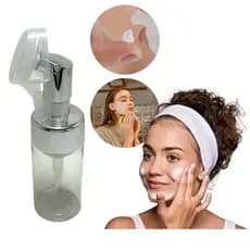 Frasco Pump Com Escova De Silicone Limpeza Facial e Cilios Espumador 120 ML