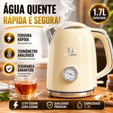 Chaleira Elétrica 1,7L 220V 127V 110V 2200W OT-DS1 SUS304 Inox Automática Desliga Sozinha Rapido Aquecimento Para Casa