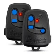 Kit 2 Controles Para Portão + 2 Pilhas Compatível NICE Peccinin TX 3C  - Frequência 433,92 - Preto