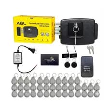 Kit Fechadura Ultra Card AGL + 100 unidades Chaveiro Digital Tag 13,56Mhz