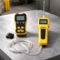 Detector + Bomba Multi Gases Espaço Confinado C/ Certificado Amarelo 3.7v duravel