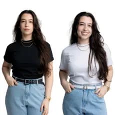 Kit 2 T-Shirt Feminina Sem Estampa 100% Algodão Tendencia