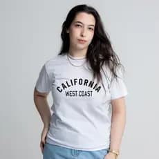 T-Shirt Califórnia Feminina 100% Algodão Camiseta Estampada Várias Cores