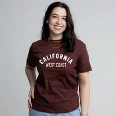 Camiseta Feminina Estampada Califórnia 100% Algodão Várias Cores