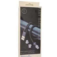 Cabo Magnético Carregador Red 3 Em 1 Micro Usb Usb-c Lightin Magnétic Vermelh Usb-c Micro Usb Red