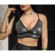 cropped feminino brilho