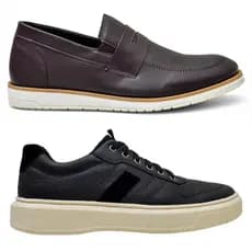 Kit Mocassim Oxford + Sapatênis Masculino Confortável e Leve