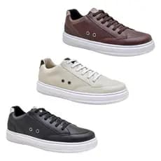 KIT 3 Pares De Tenis Casual Confortável Masculino