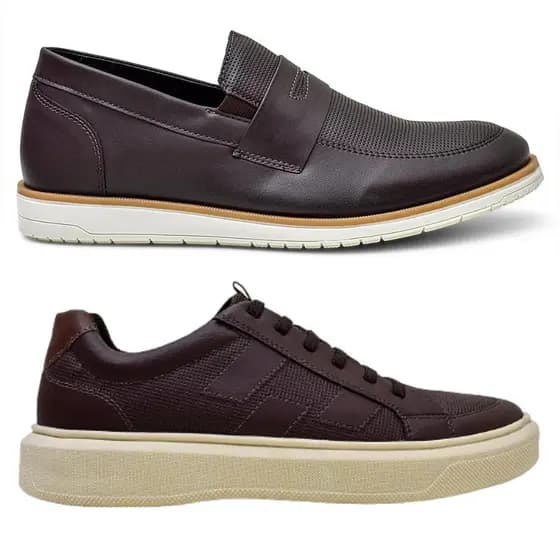 Kit Mocassim Masculino e Sapatênis Casual Confortável