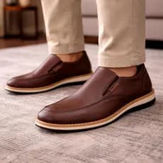 Sapato Masculino Mocassim Casual Confortável Social Trabalho Casamento Sapatênis Masculino Couro Leve Elegante