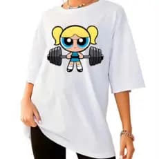 Meninas Super Poderosa Blusa Treino Streetwear Camiseta Feminina Academia Ginásio Fitness