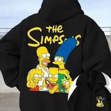 Moletom Capuz Simpsons Família Capote Unissex Blusão Inverno Volta Às Aulas Conforto Estilo Canguru