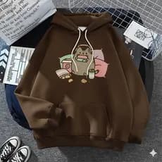 Moletom Unissex Conforto Tendência Casual Capote Canguru Gato I'm Busy  Capuz Envio Rápido Casaco