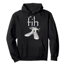 Moletom Fih Tênis Capote Peixe Engraçado Misspelled Meme Capuz Streetwear Casual Blusão Inverno