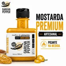 Molho de Pimenta Sabor Mostarda 180ml Cremoso Picante Artesanal Para Hambúrguer Batata e Lanches