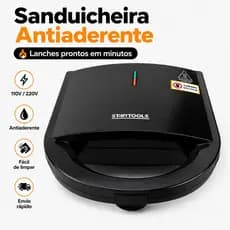 Sanduicheira  Torradeira Elétrica Antiaderente Grill Misto Quente Compacta