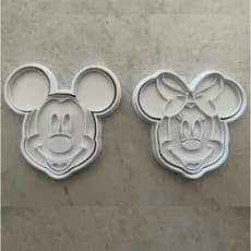 Kit Cortador e Marcador de Biscoitos Cookie e Massa Mickey Minnie Mouse Desenho Animado Para Festas