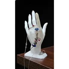 Expositor de Joias Com Base Mão de Suporte de Joias Presente Organizador Porta Joias Pulseiras Anel Brincos Vitrine