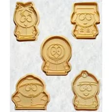 Kit 5 pcs. Cortador e Marcador de Biscoitos Cookie e Massa South Park Eric Cartman Kenny