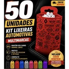 Lixeira Automotiva Multimarcas Organizador Carro 50 Unidades