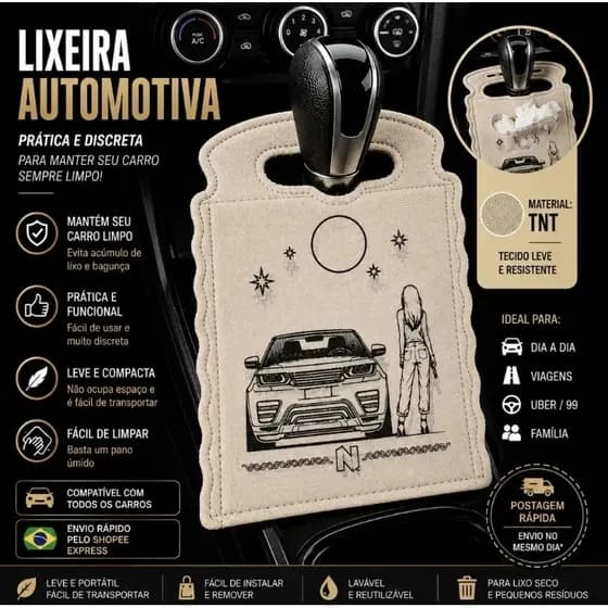 Lixeira Automotiva Selene Organizador Carro 50 Unidades