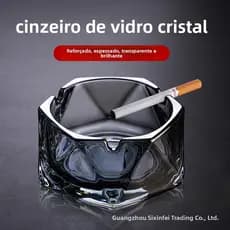 Cinzeiro de cristal para sala de estar, escritório comercial de alto padrão, hotel de luxo leve e simples, cinzeiro em f