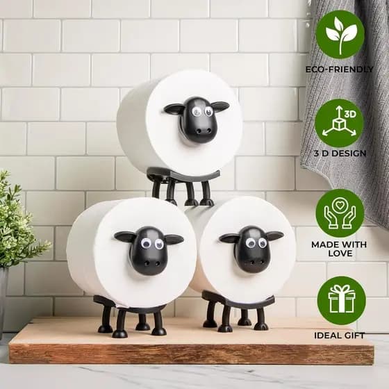 Suporte de Papel Higiênico em Forma de Ovelha Nórdica, Suporte de Papel Higiênico Embutido, Suporte de Papel Higiênico d