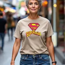 Camiseta Algodão Feminino Premium Presente Dia Das Mães Mamãe Supermãe Blusa Blusinha Unissex Lembracinha Homenagem