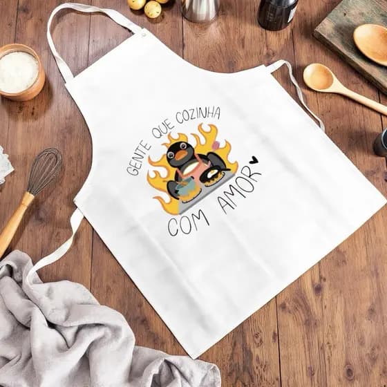Avental de Cozinha Com Estampa com Regulagem nas Alças Presente Mãe Oxford Material Resistente Cozinheiro Receita