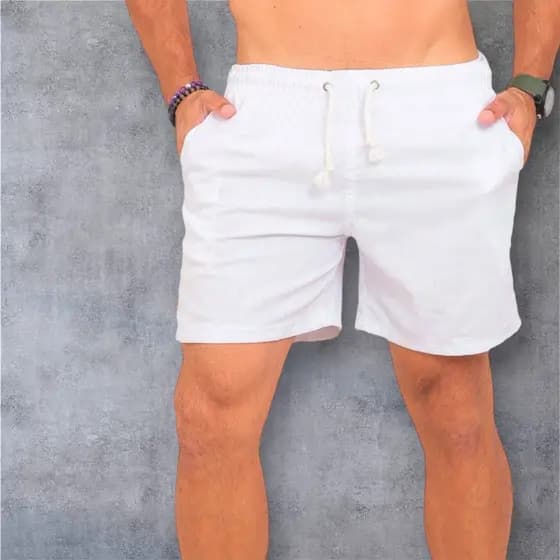 Bermuda Linho Lavado Casual Masculino Mauricinho Premium Short Praia Várias Cores