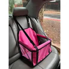Cadeira de Transporte ROSA.. Luxo Pet P/ Carro Cachorros e Gatos  ( Raças pequenas e médias ate 12 kgs )  Automóvel